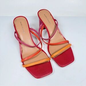 Marc Fisher Red and Orange Strappy Sandals